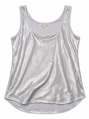 Red Haute Silver Sequin Girls' Tank